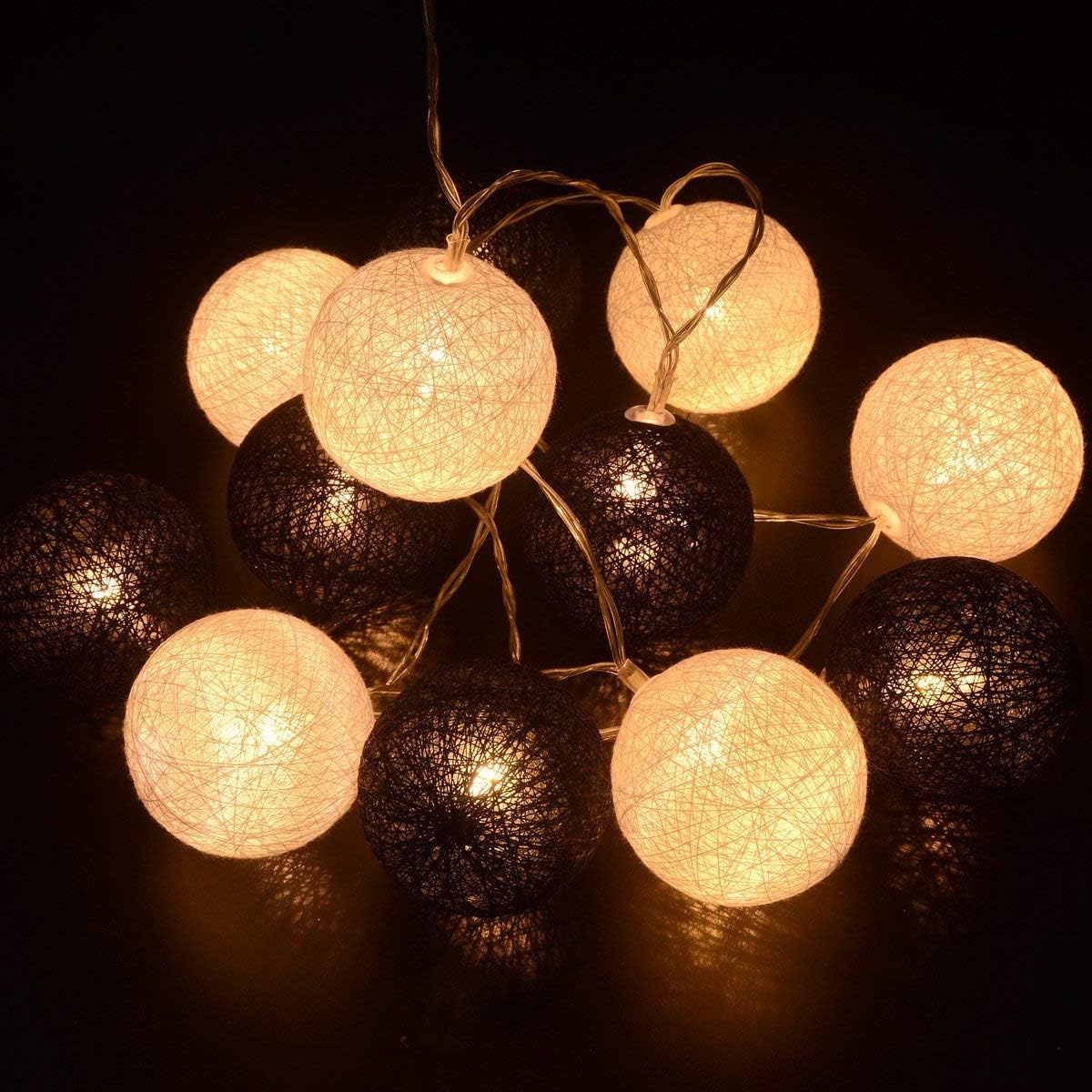 30-Count Battery Operated LED Fairy Lights - 10ft Yellow, Orange & White String Lights for Garden Decor