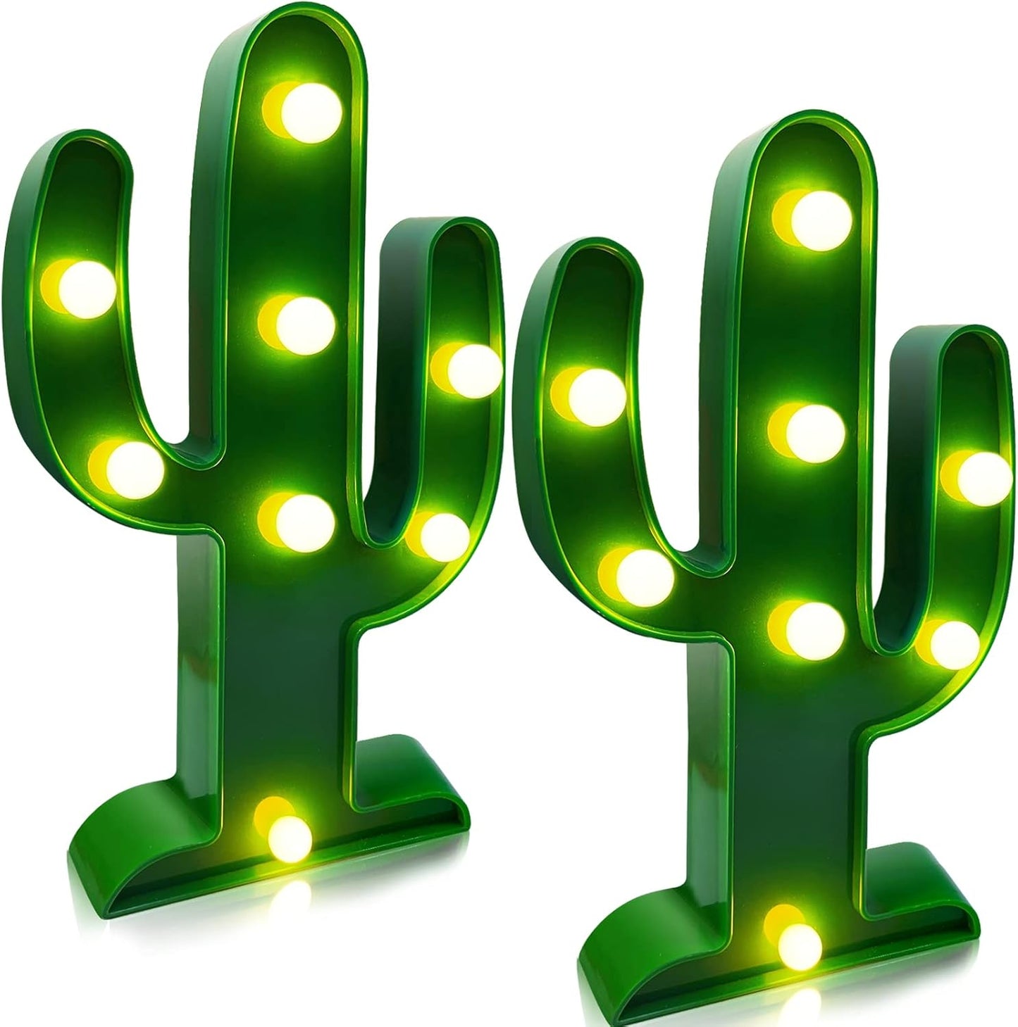 LED Cactus Light by Extra Large | 2-Pack Cute Night Lamp for Cinco de Mayo Decorations - 10 x 5.5 Inch