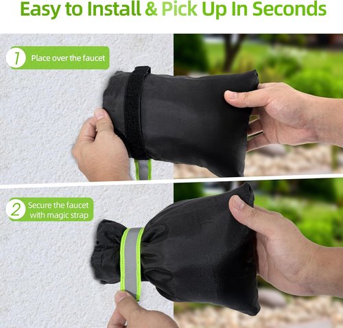 Insoma Pro Outdoor Faucet Cover - Thick Insulation for Winter Freeze Protection | 7.1" W x 8.7" H, 2 Pack