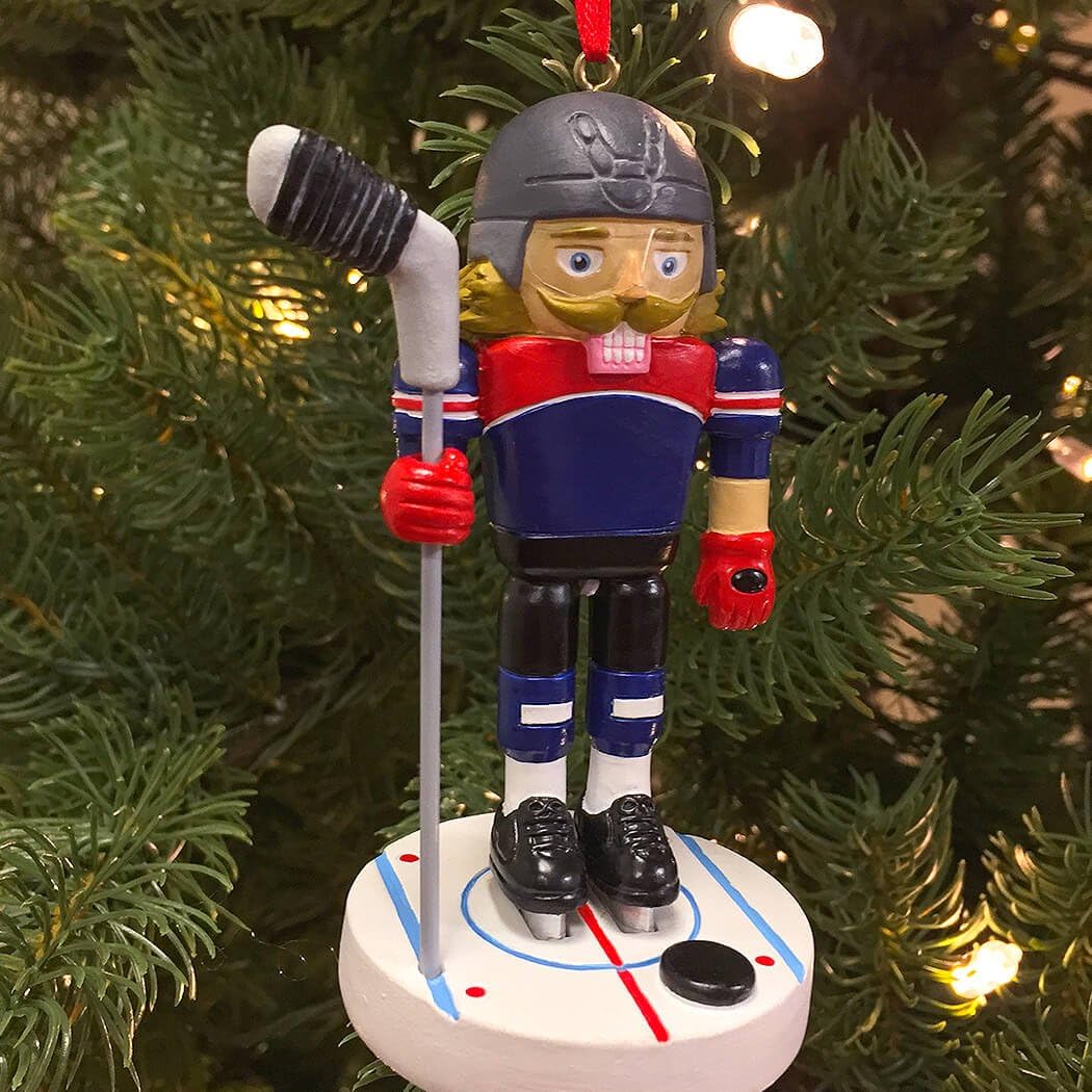 Hockey Nutcracker Christmas Ornament - Resin Sports Decor by ChalkTalkSPORTS