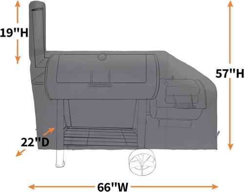 i COVER 66 Inch Heavy Duty Waterproof Patio BBQ Smoker Cover - Fits Oklahoma Joe's & Char-Griller