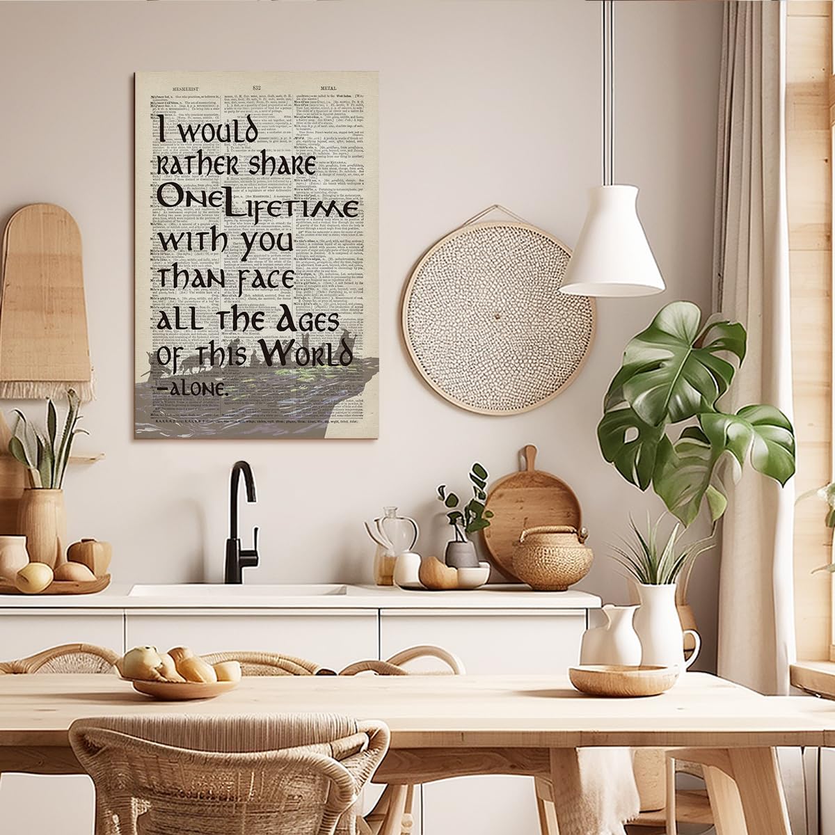 LOTR Poster, Gift for LOTR Decor, LOTR Gifts, I Would Rather Share One Lifetime - Arwen, Inspirational Wall Art, LOTR Canvas Prints Poster Wall Decor, Canvas Wall Art for Home Decor, 24x16