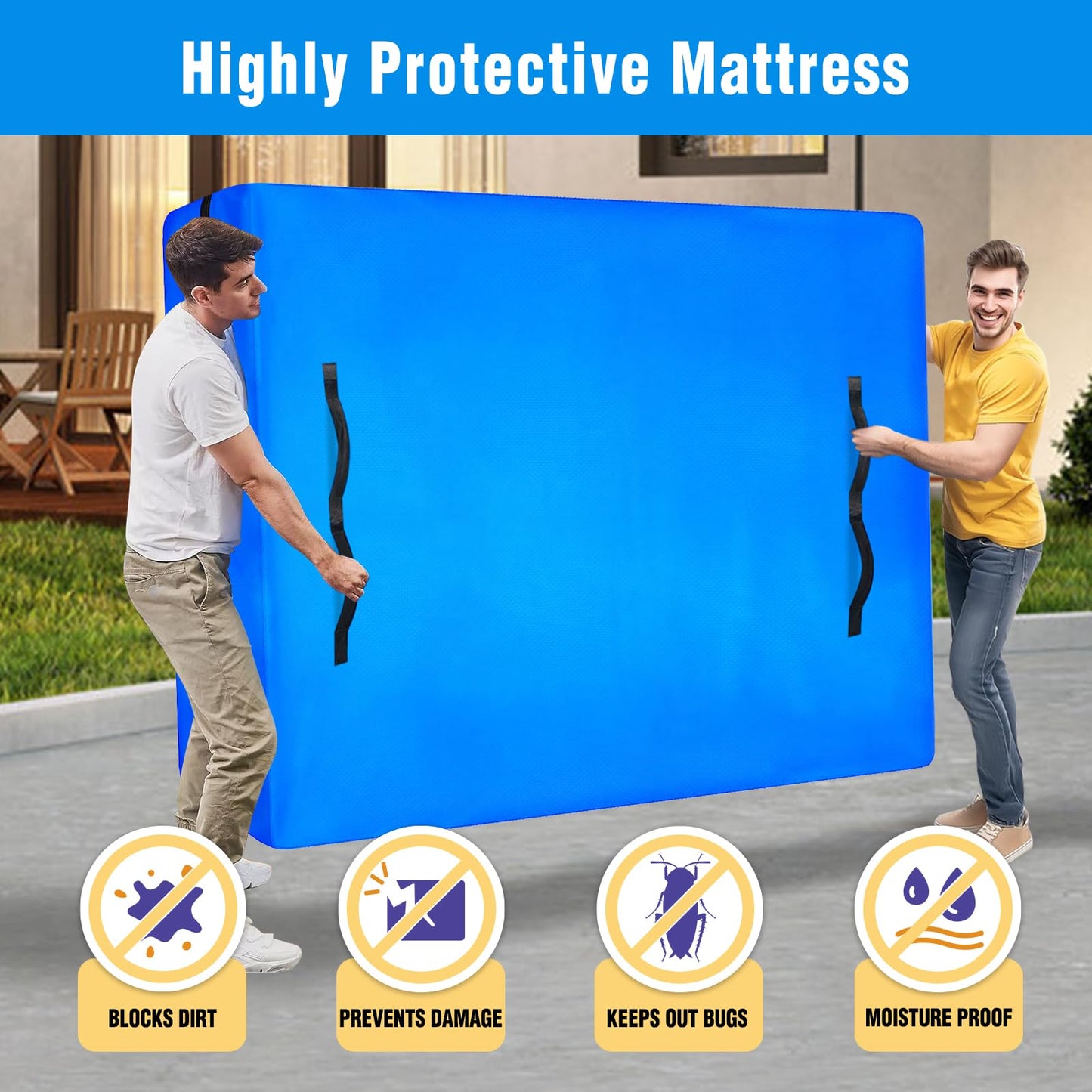 ANALIM Mattress Bags for Moving and Storage, Zippered Mattress Storage Bag with 8 Strong Carrying Handles, Cover Moving Supplies Reusable Mattress Protector (King)