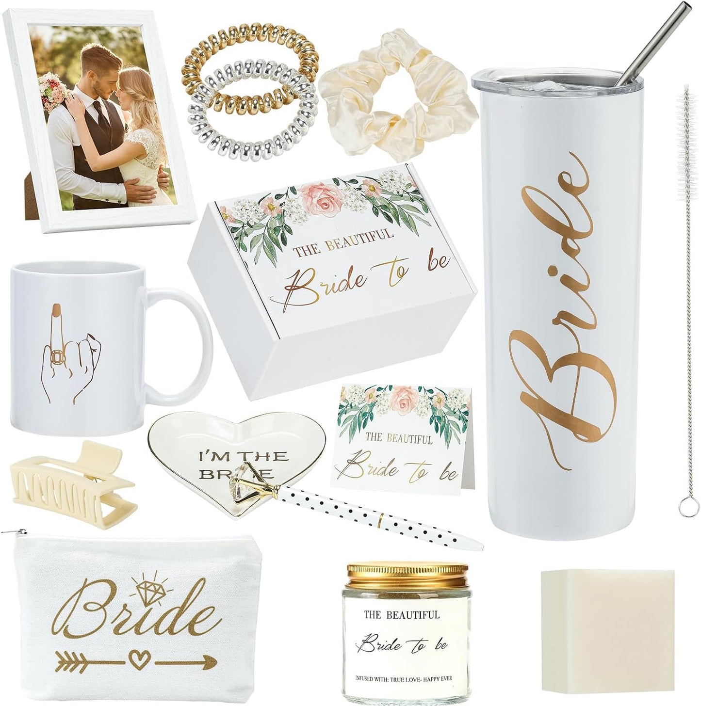 ZHAXIDELE Bride To Be Gifts Box - Perfect Bridal Gifts for Bride to Be,Engagement Gifts for Her,Bachelorette Gifts! Bride Shower Gifts with 20 oz stai