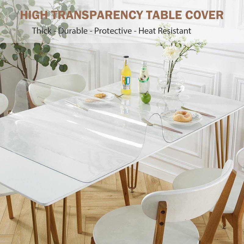 LovePads Clear Desk Mat 24 x 78 Inch, 1.5mm Thick Clear Table Protector, Waterproof Plastic Table Cover Protector, PVC Desk Protector Mat, Vinyl Desk Cover for Desktop, Coffee & Dining Table