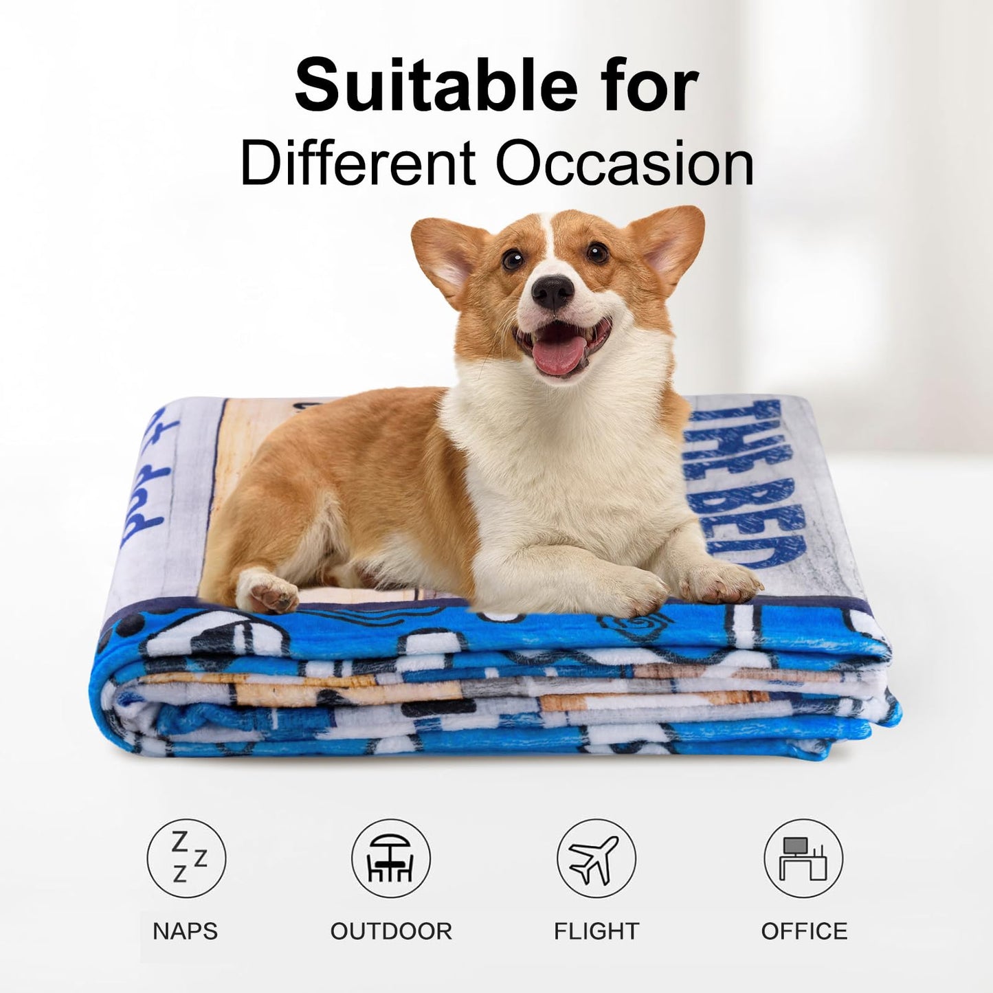 LONQELI Dog Dad Gifts for Men, Dog Dad Gifts Blanket 60"x50", for Dog Lovers Men, Dog Lover Gifts for Men, Best Dog Dad Gifts, Gifts for Dog Dad Birthday, Dog Owner Gifts for Men