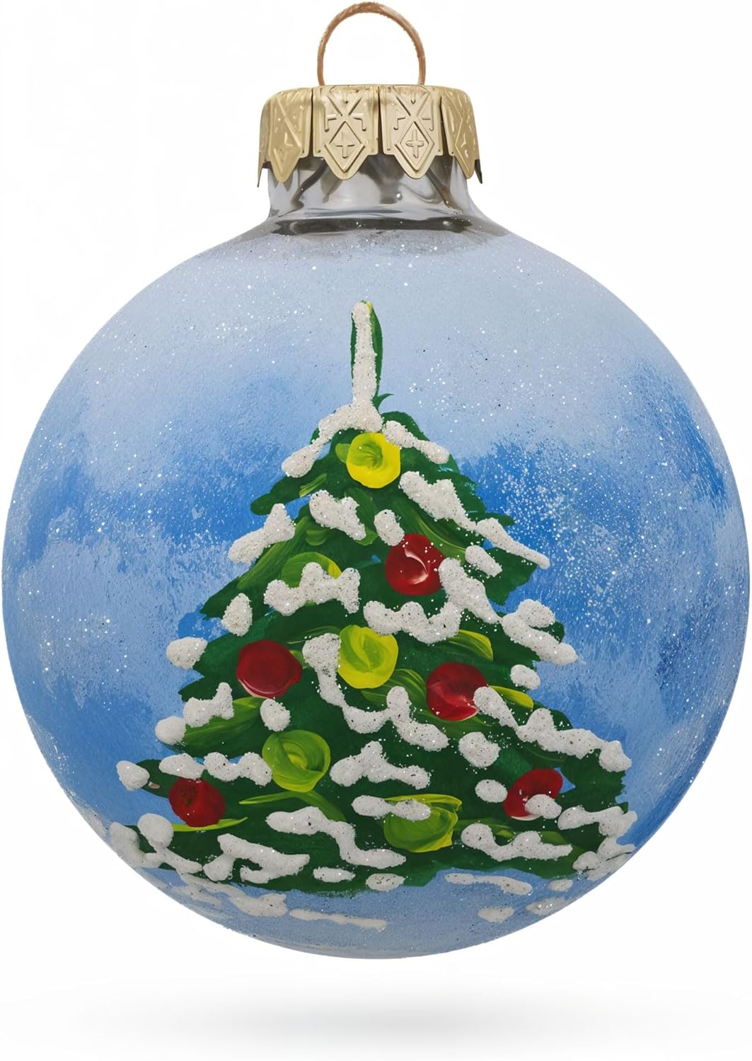 3.25-Inch Girl & Reindeer Glass Ball Christmas Ornament - Holiday Decor