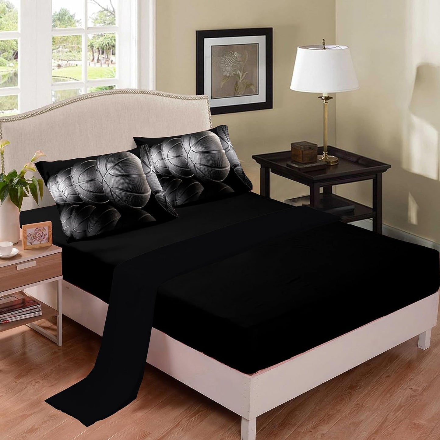 Football Comforter Sets,6 PCS Football Bedding Set,Kids Comforter Sets for Boys,Twin Black and Gold Bed Sets for Boys,Bed in A Bag with Sheets