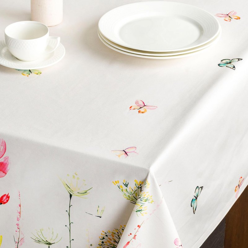 Maison d' Hermine Table Cloth Rectangle Table 100% Cotton 54 x 72 Inches Tablecloth Reusable Decorative for Dining Kitchen Room Farmhouse Home Gifts for Mothers Day Spring Summer - Botanical Fresh