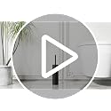 Matte Black Stainless Steel Toilet Brush with Holder & 2 Black Bristle Heads