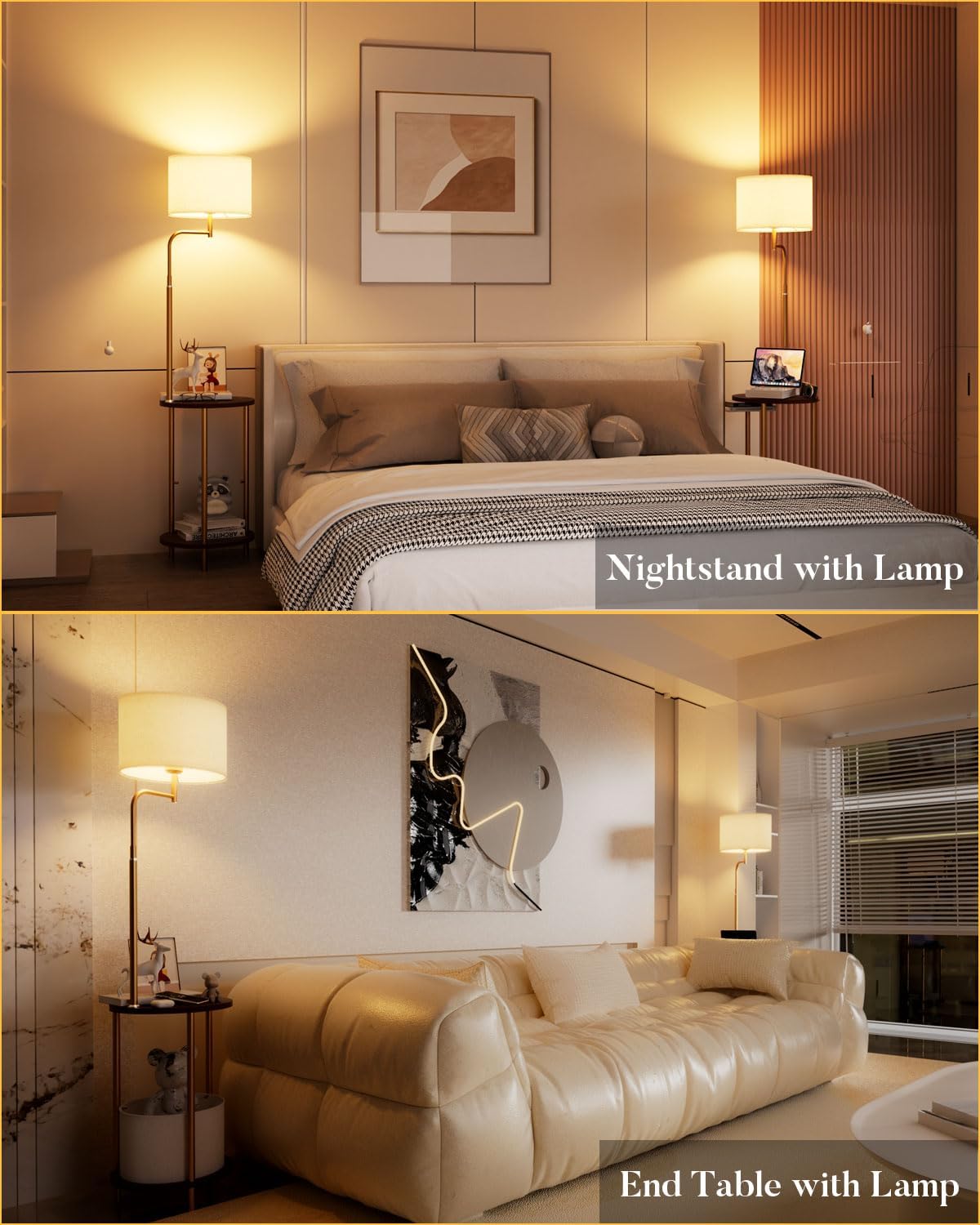 Tripod Floor Lamp, Black Standing Lamps with E26 Bulb Included, Mid Century Modern Tall Lamps for Living Room Bedroom Home Decor