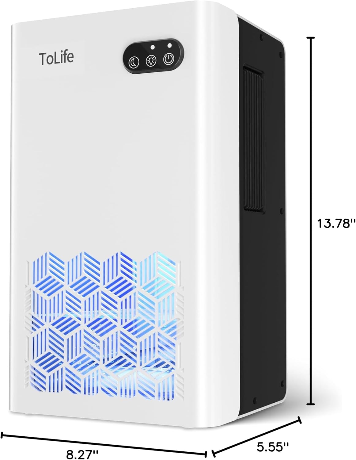 ToLife Dehumidifier - 1000 Sq.Ft. Home Dehumidifier with 95 OZ Water Tank & Auto Shut Off | White/Black
