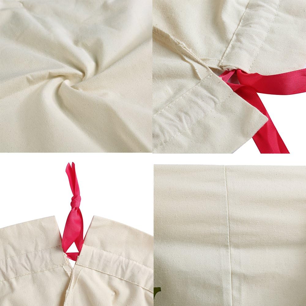 Extra Large Burlap Santa Sacks for Christmas Gifts - 19.7" x 26.8" Drawstring Holiday Bags for Kids & Decorations