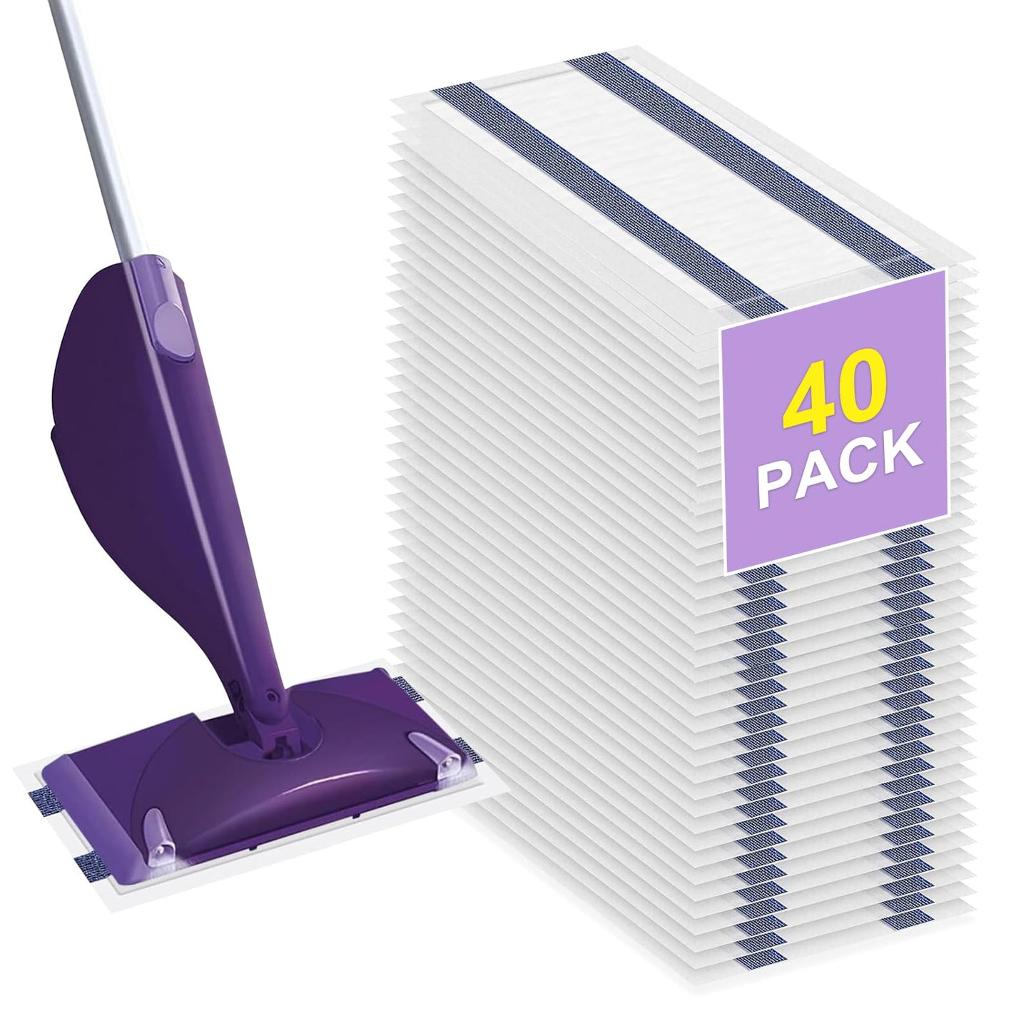 40 Pack Disposable Mop Pads Refills Compatible with Swiffer WetJet, Swiffer Wet Pads Refill, Multi Surface Floor Mop Pads