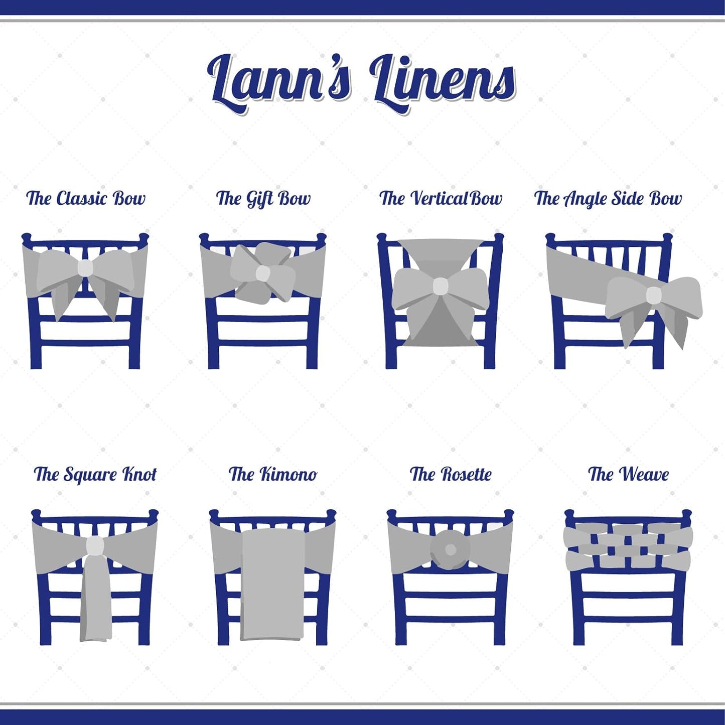 Lann's Linens - Elegant Baby Blue Satin Chair Cover Sashes with Ribbon Tie Back - Perfect for Weddings & Parties