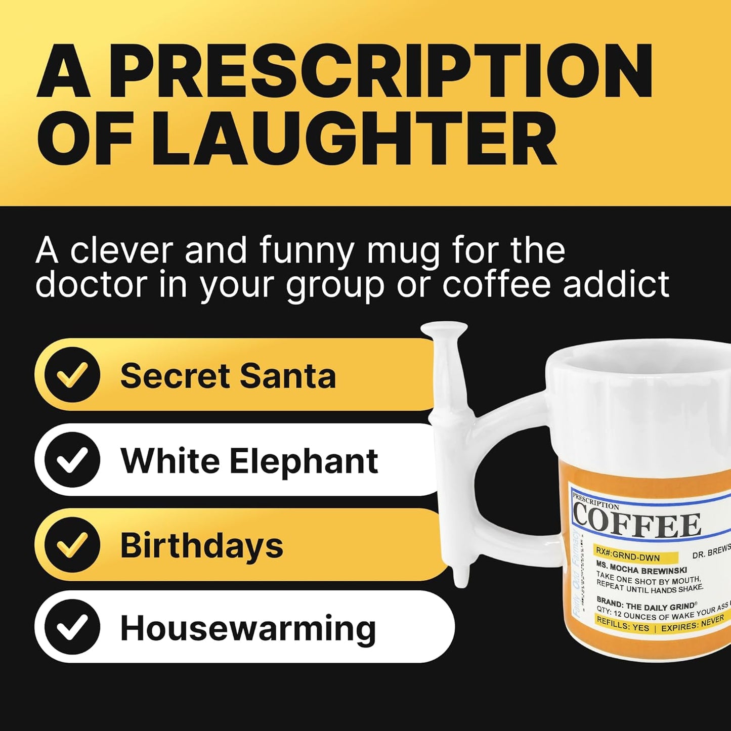 Syringe Prescription Shot Glasses - Funny 2 Pack Novelty Drinking Gag Gift Set