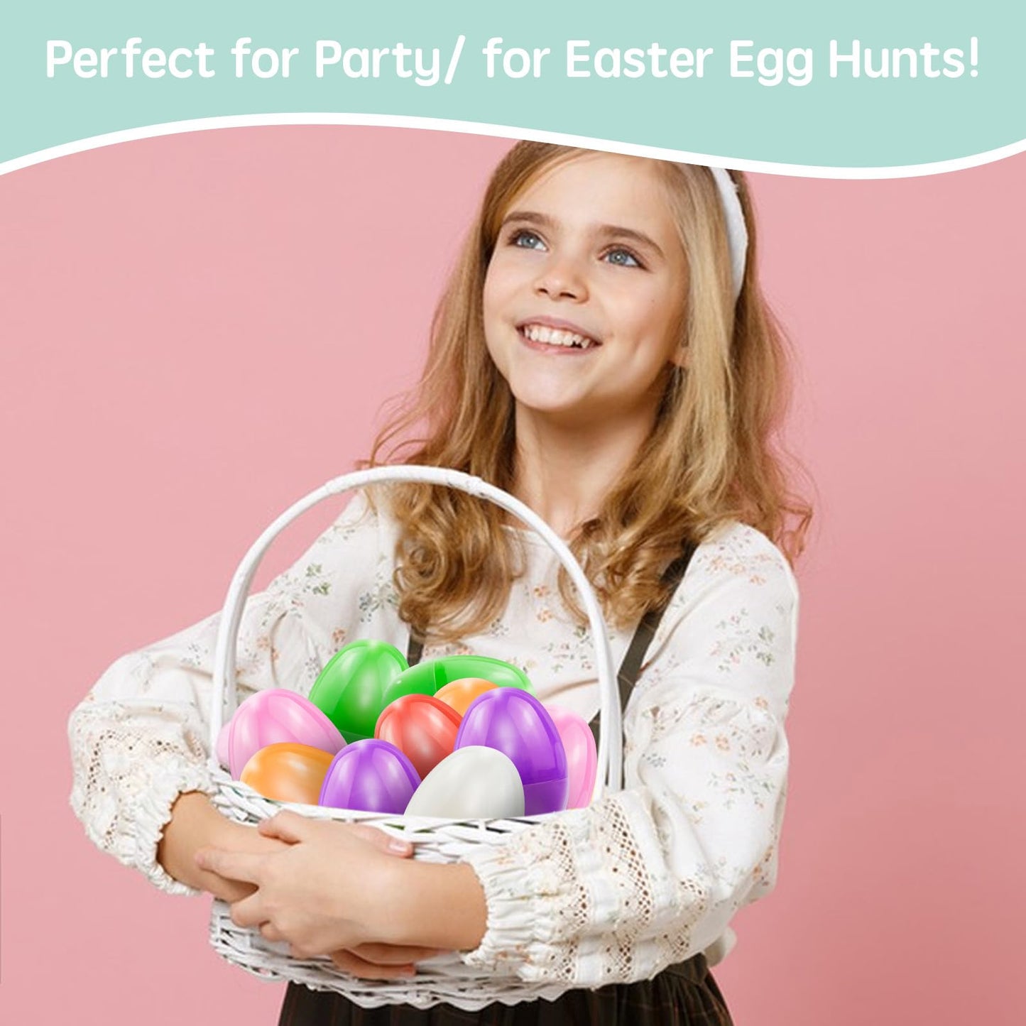 24 Fillable Plastic Easter Egg Hunt Party Supply Pack - 3" Assorted Color Plastic Eggs