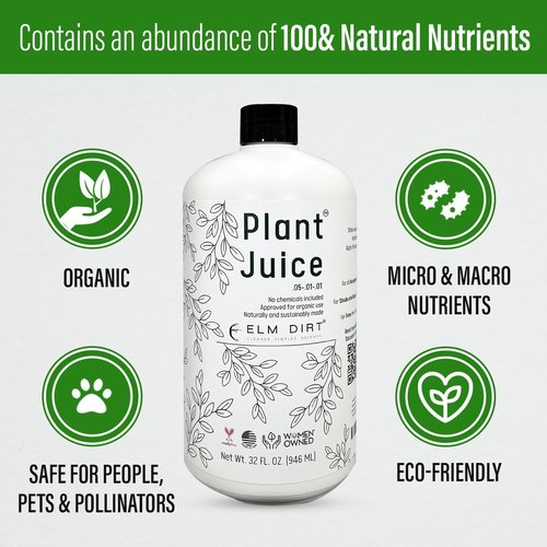 Elm Dirt Organic Fertilizer - All-Purpose Plant Juice for Indoor & Outdoor Use (1 Bottle)