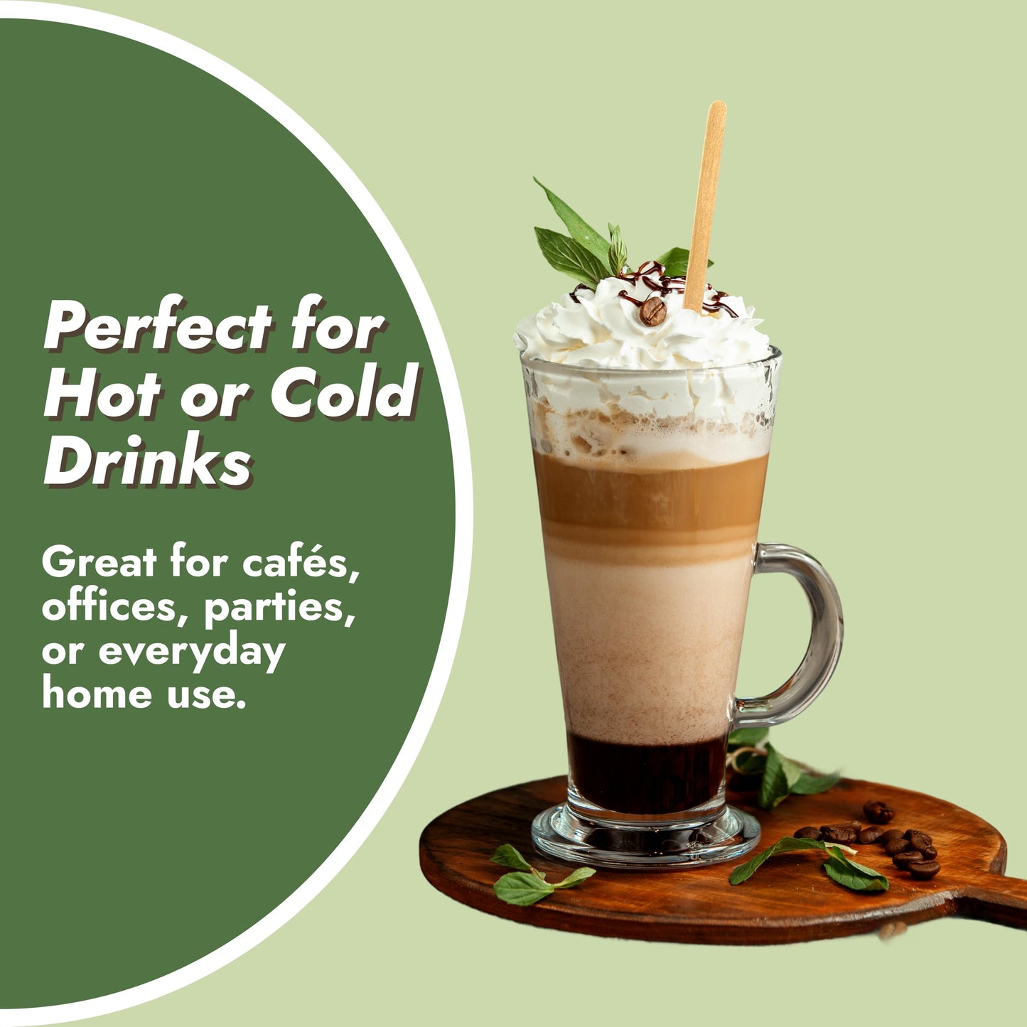 Perfect Stix Wooden Coffee Stirrer Stick, 7-1/2" Length (Pack of 100) - Packaging May Vary