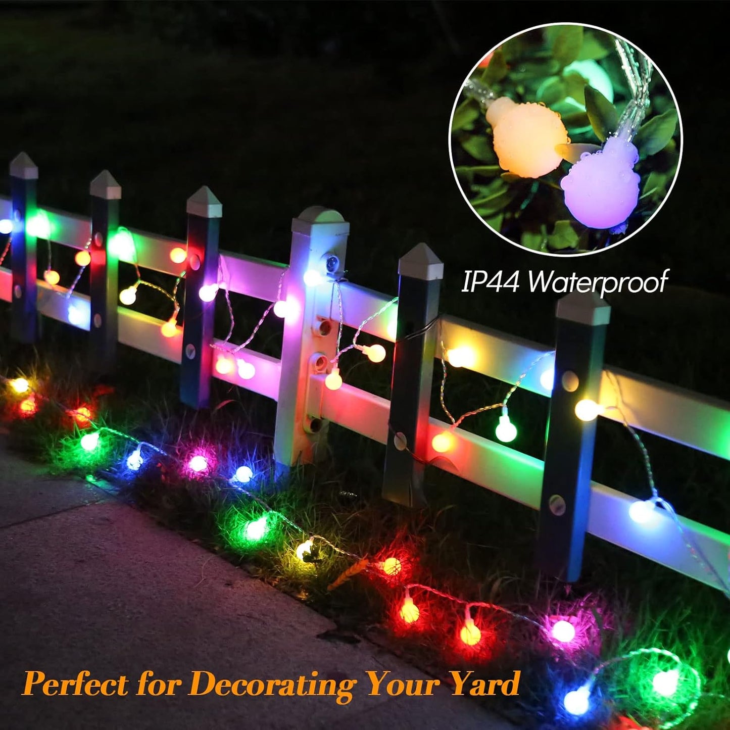 ALOVECO 18ft LED String Lights - 50 Waterproof Globe Fairy Lights with Remote & 8 Modes for Indoor/Outdoor Decor