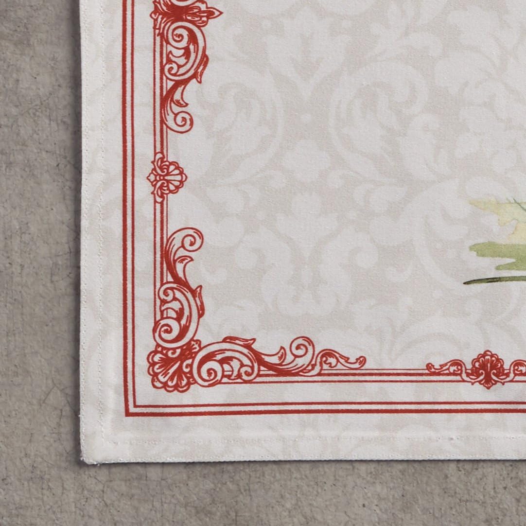 100% Cotton Placemats Set of 2 - Washable Reusable Table Mats for Kitchen & Dining, Campagne Design (13" x 19")