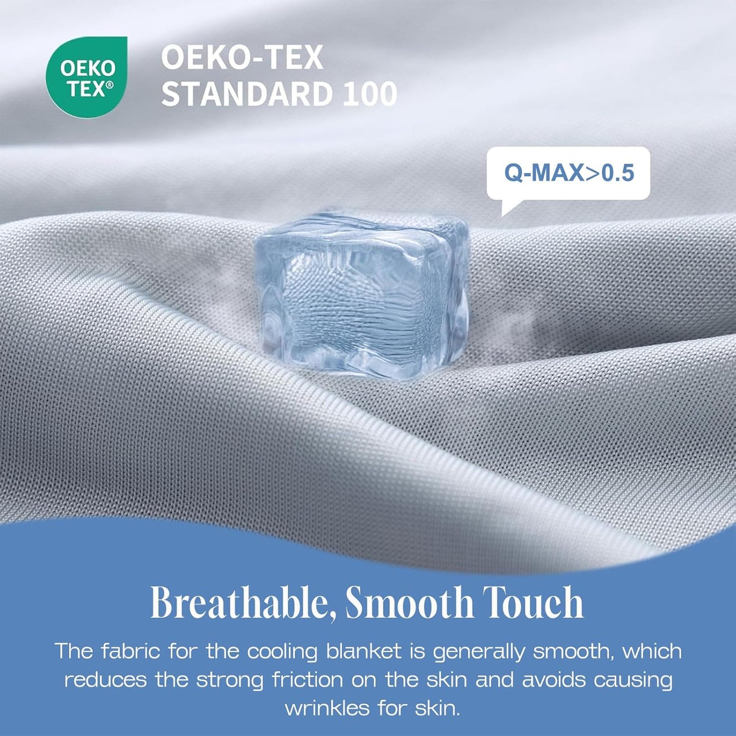 OMERAI Cooling Blanket King for Hot Sleepers, Breathable Summer Blanket Lightweight Blankets for Night Sweats, Double-Sided Cooling Effect Throw Blanket for Bed, 90"x108" Gray