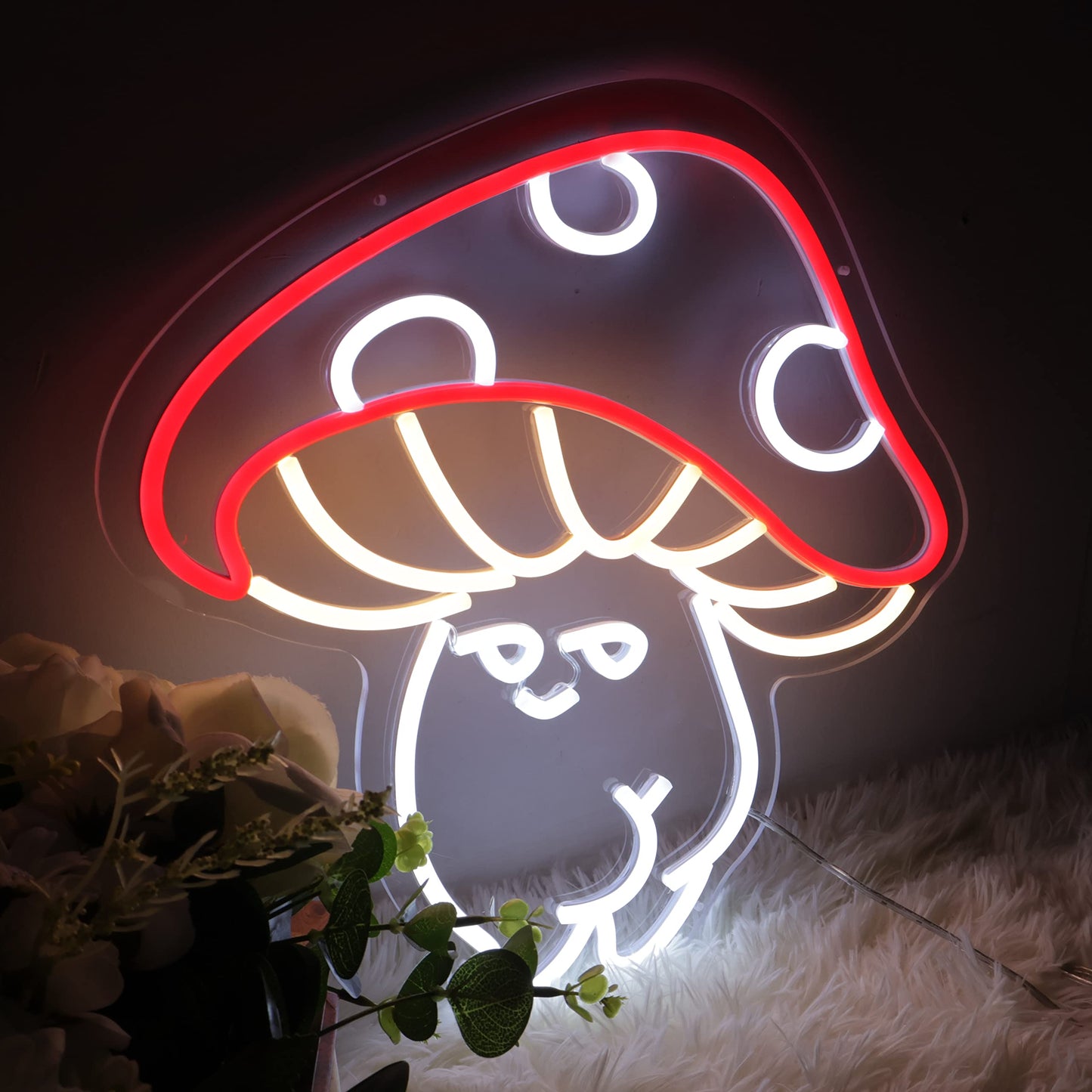Sexy Mushroom Neon Sign, Retro Cute Mushroom Shape Led Neon Light, Handmade Funny Aesthetic Sexy Mushroom Lamp for Kid's Room, Wall Decor Bedroom Birthday Gift Home Dorm Party Game Room - 15''