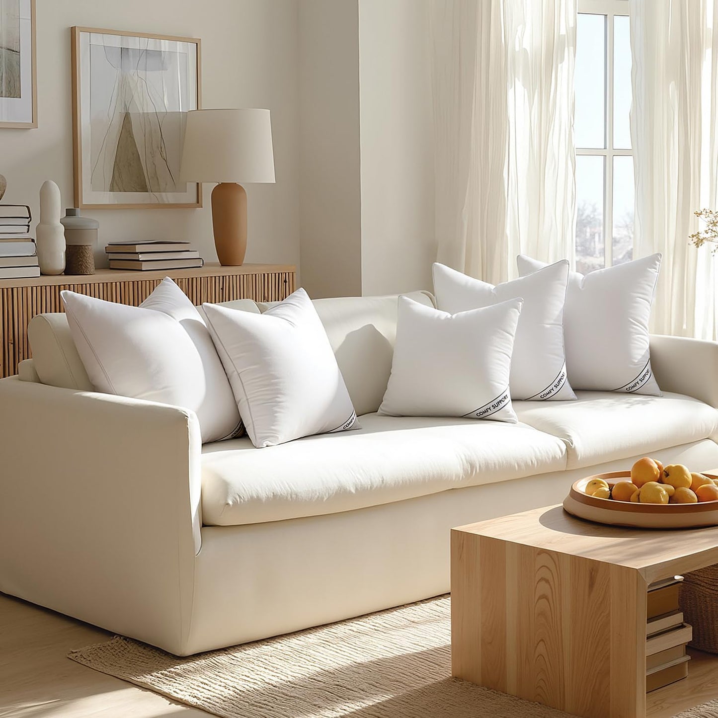 MIULEE Euro Pillow Inserts - 26x26 Inch Down Alternative, Comfy Support for Sofa & Bed - Pack of 2