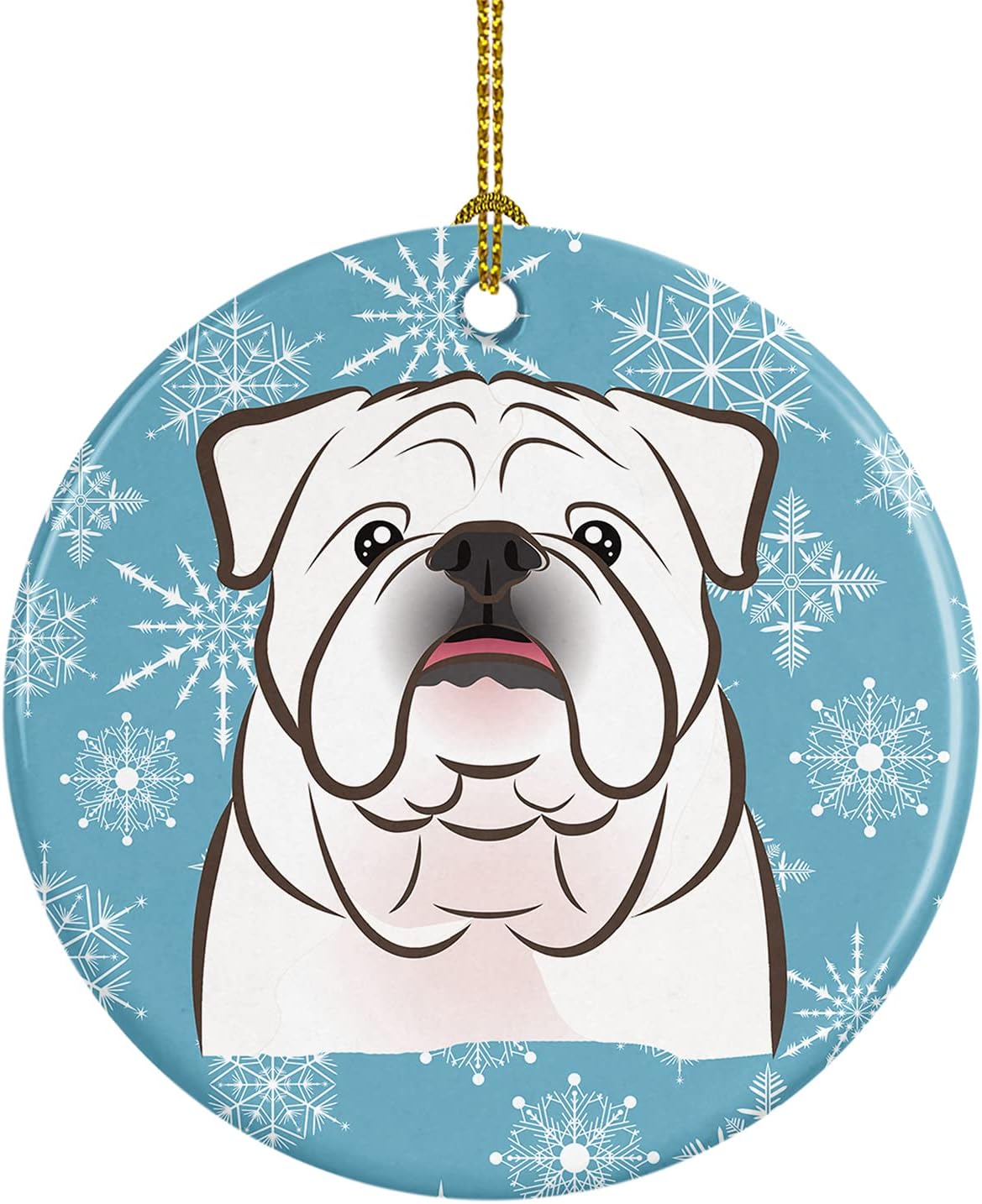Jack Russell Terrier Snowflake Ceramic Ornament - 3" Christmas Tree Decoration