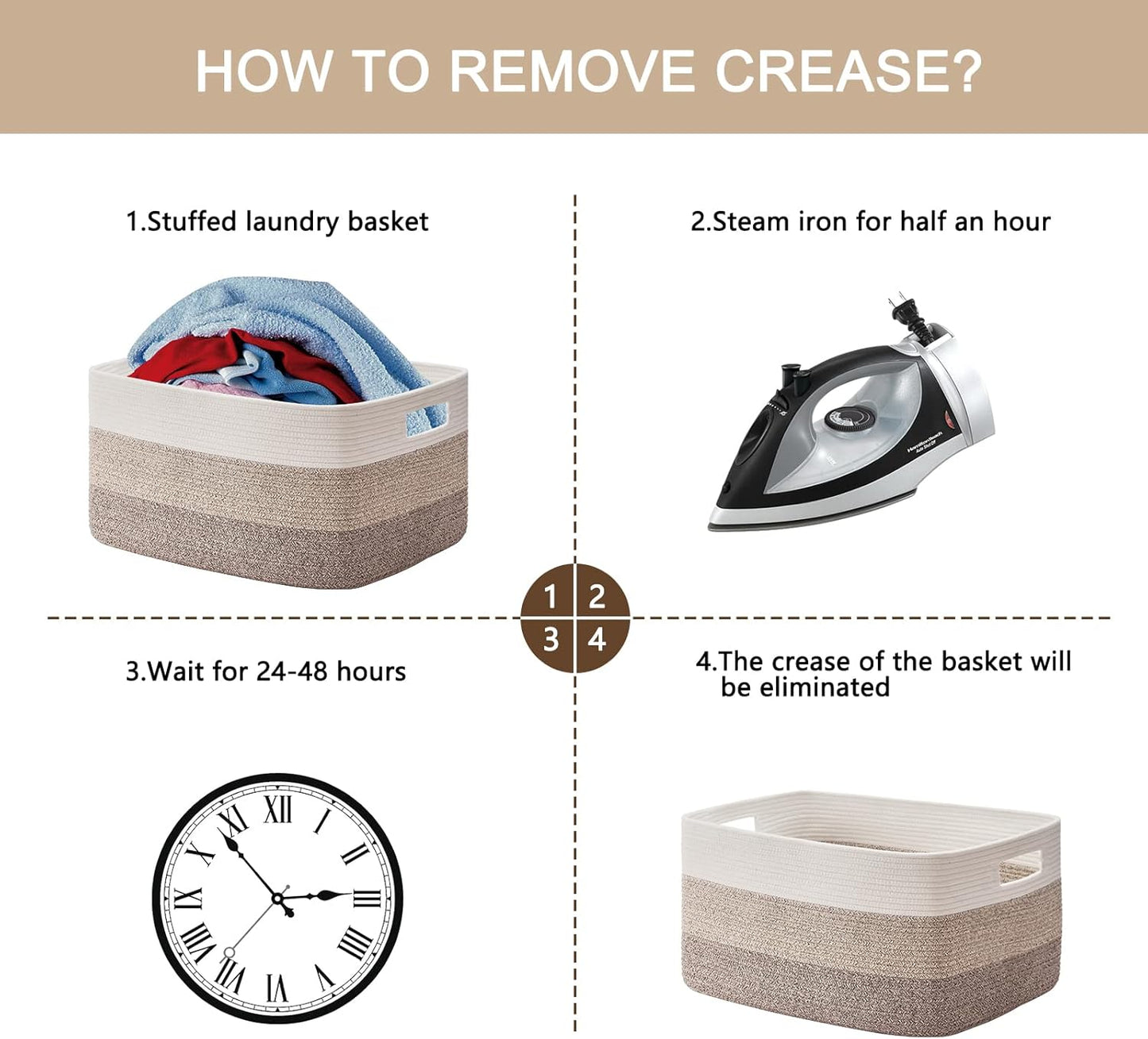 OIAHOMY Large Woven Blanket Basket - 22”x17”x12” Nursery & Living Room Toy Storage | Gradient Yellow