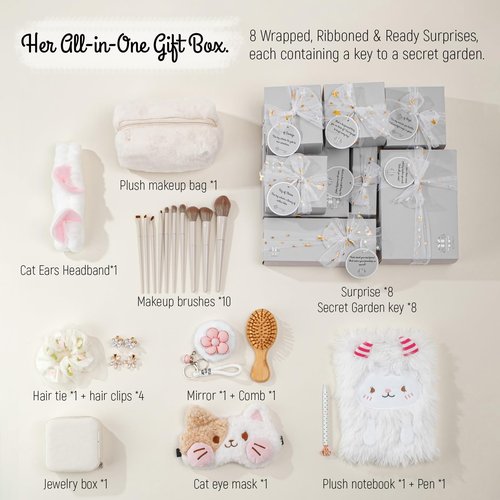 AOLRNALI Birthday Gift for Tween & Teen Girls, 8-Piece Secret Garden Gift Box Set for Christmas, Teen Girl Trendy Stuff, Perfect for Daughter Niece Sister