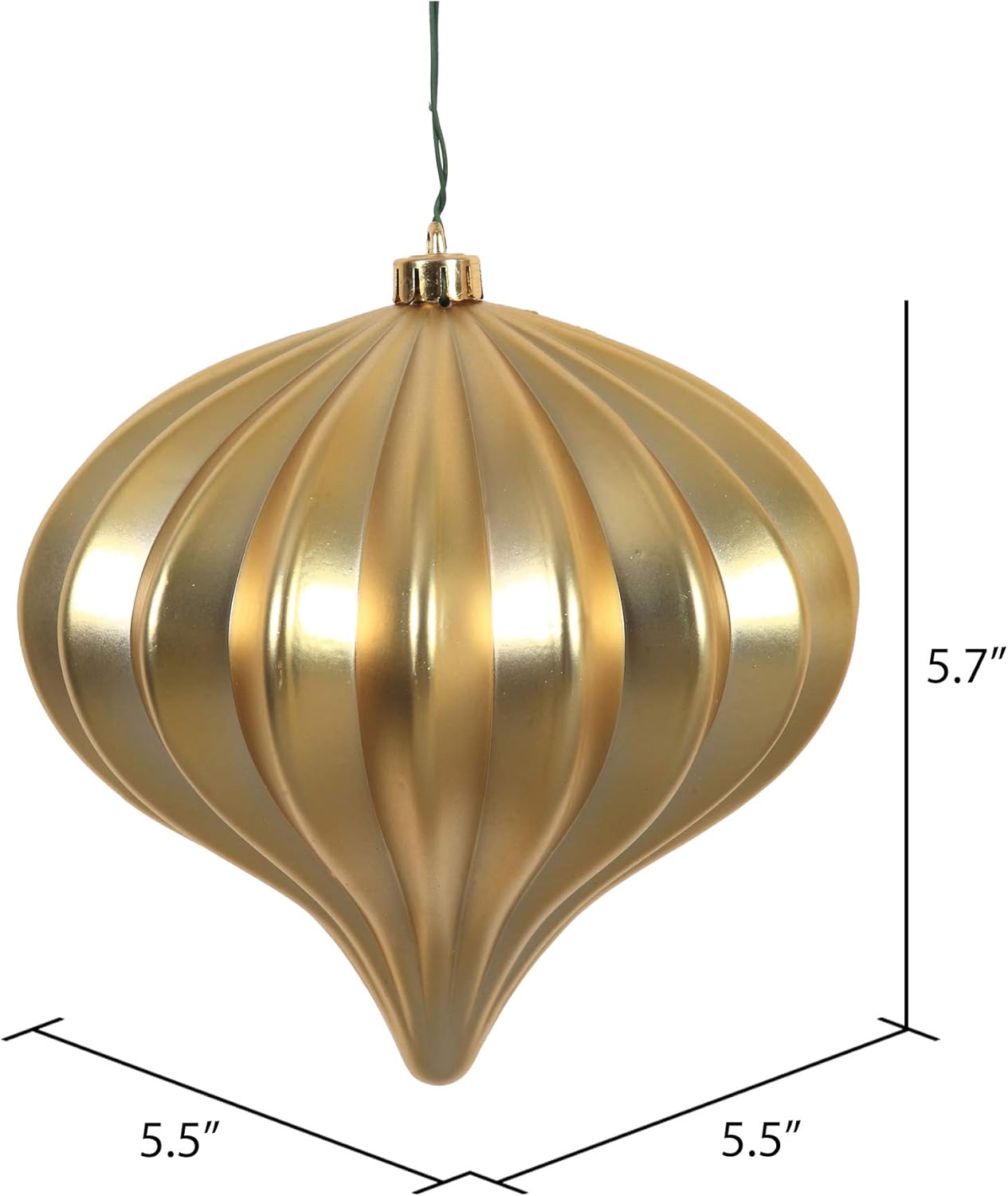 Burnished Orange Matte Onion Christmas Ornaments - UV Treated, Set of 3 by Vickerman