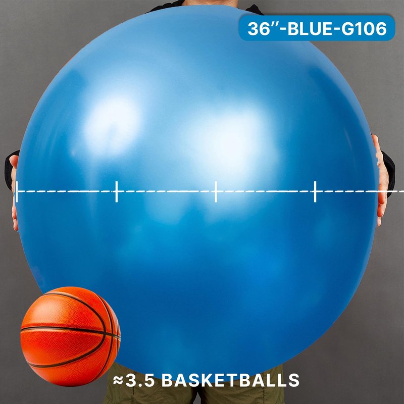 PartyWoo Metallic Blue Balloons 4pcs 36 Inch Chrome Blue Latex Helium Balloons for Graduation Wedding Baby Shower Engagement Baby Shower Wedding Bachelorette Birthday Party Decorations Blue-G106