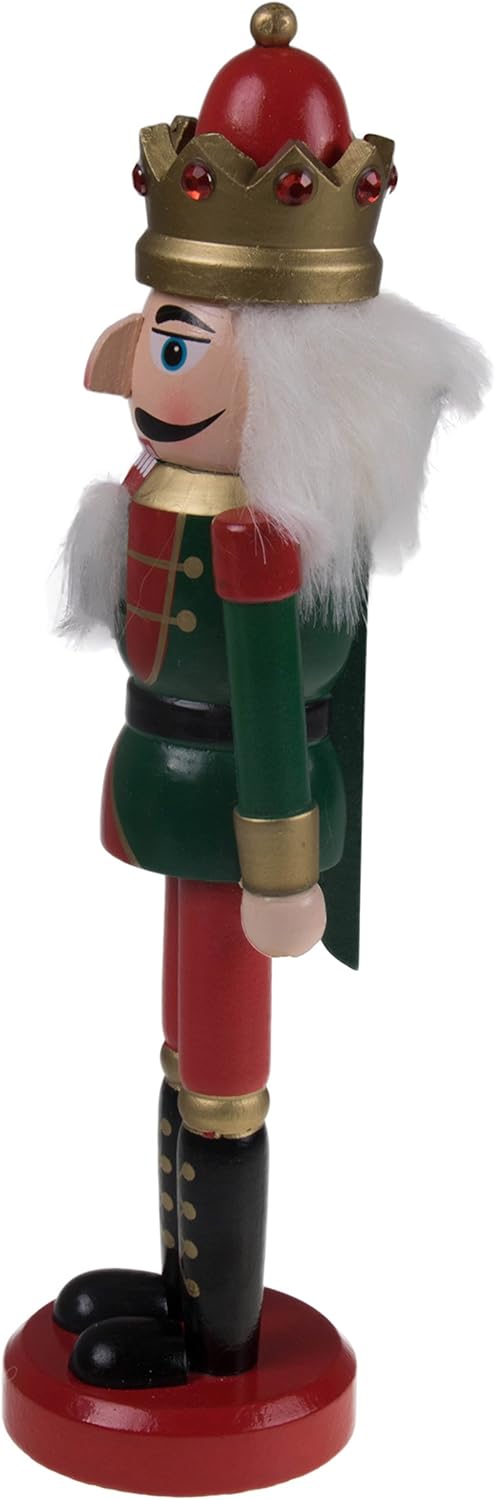 Red Prince 12-Inch Wooden Nutcracker - Festive Christmas Décor for Shelves & Tables