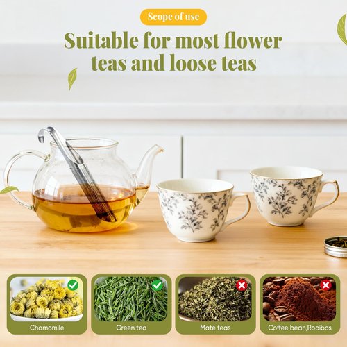 2 Pcs Tea Infuser, Tea Diffusers for Loose Tea with Teaspoon Tea-tweezers Steel Wire Cloth, for All Kinds of Tea