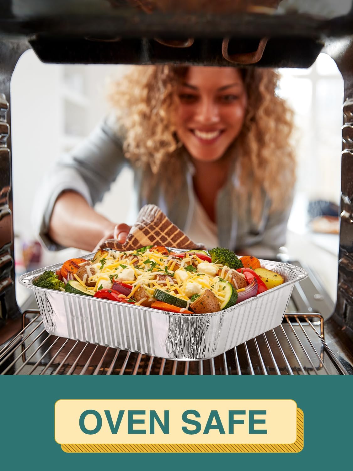 NEEBAKE 50 Pack 8x8 Aluminum Pans with Lids - Disposable Foil Baking Containers for Cakes & Bread