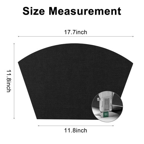 Homaxy Round Table Placemats Set of 6, Washable Wedge Shaped Faux Leather Table Mats, Wipeable Kitchen Dinner Place Mats for Indoor Outdoor, Black