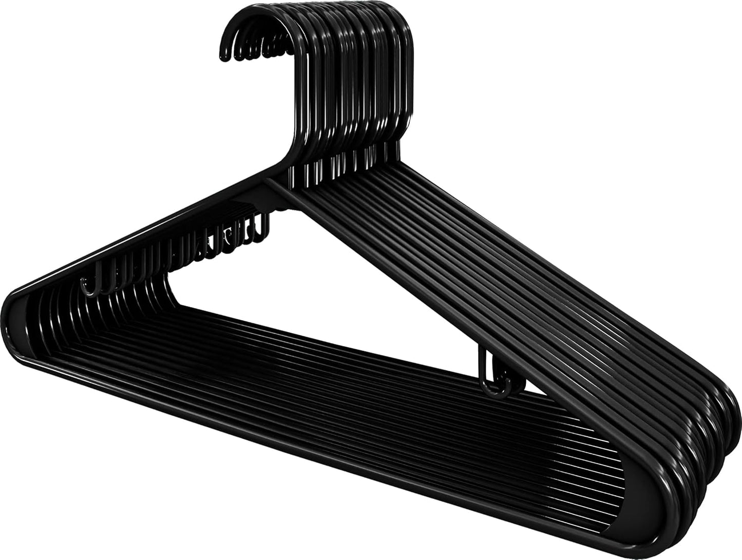 Utopia Home Plastic Hangers - Durable Space-Saving Clothes Organizer - 20 Pack for Shirts, Pants & Coats (Black)