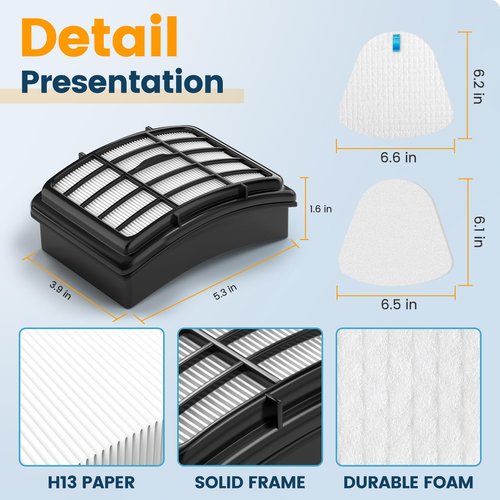 4 Foam and Felt Filters for Shark Vacuum Navigator Lift Away Filter Replacement ZU503AMZ NV350 NV351 NV352 NV355 NV356E NV360 NV370 NV391 UV440,UV490 UV500 UV540 UV550 CU500 XFF350 XHF350