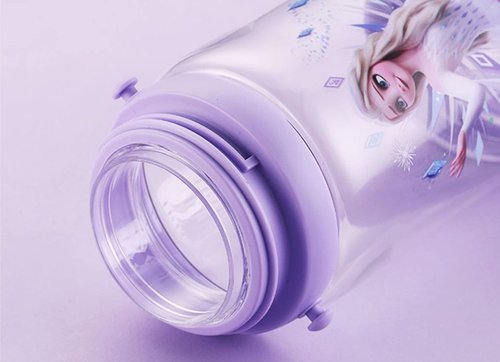 Everyday Delights Frozen Elsa Water Bottle Double Covers with Straw and Strap 520ml - Purple