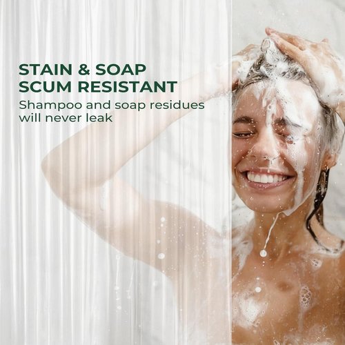 Harborest Clear Shower Curtain Liner - Waterproof PEVA with Suction Cups & Magnets | 36 x 72 Inches