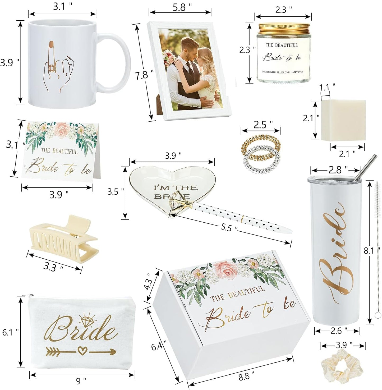ZHAXIDELE Bride To Be Gifts Box - Perfect Bridal Gifts for Bride to Be,Engagement Gifts for Her,Bachelorette Gifts! Bride Shower Gifts with 20 oz stai