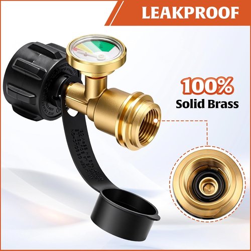 AWEASROY Propane Tank Gauge - Leakproof Level Indicator for 5lb-40lb Tanks | Quick Connect Fuel Check (2 Pack)