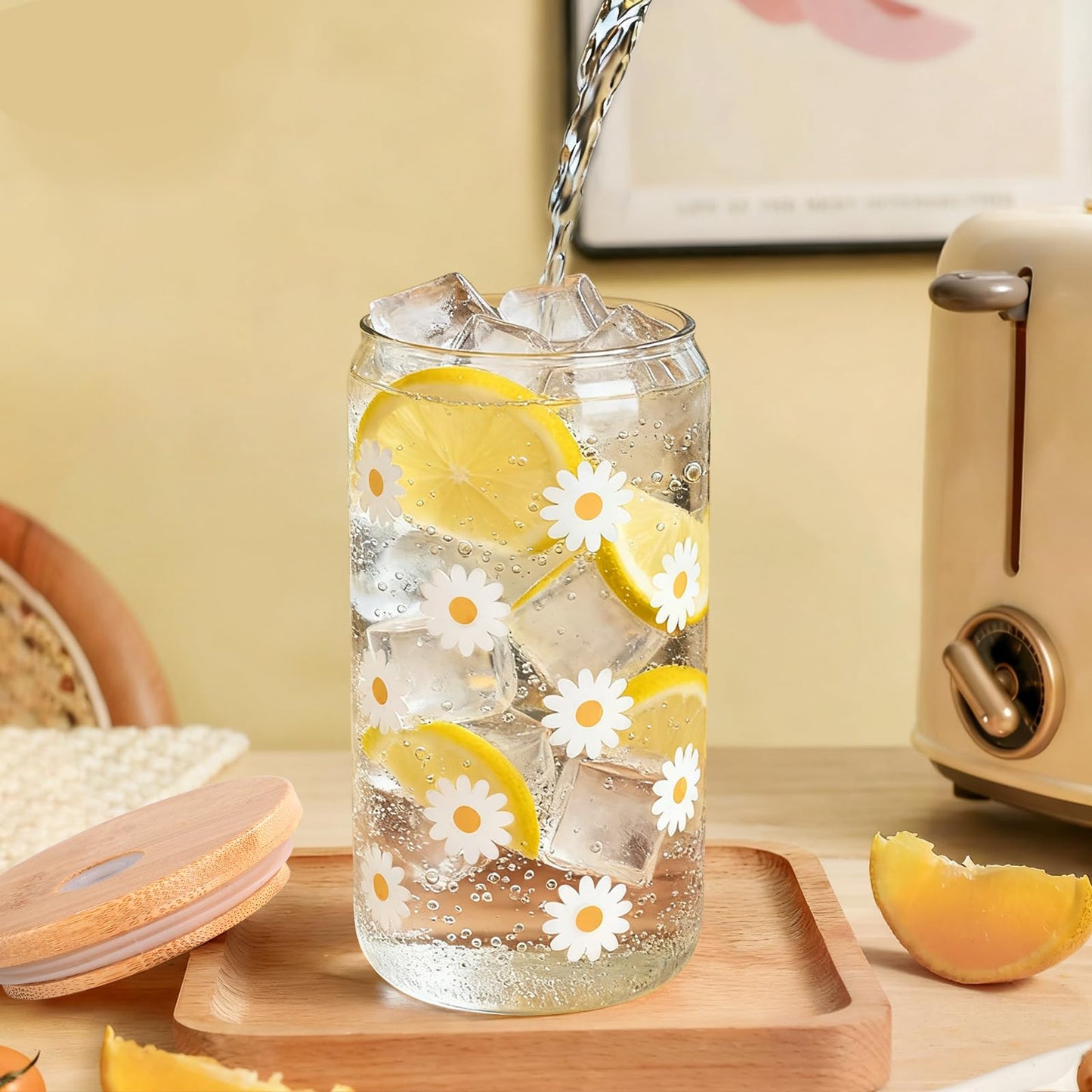 isolune Birthday Gifts For Women, Teen Girl, Her - Gift Baskets with Cute Daisy Aesthetic Glass Cups Gift Set 7pcs - Perfect for Girl, Sister, Daughter, Friends