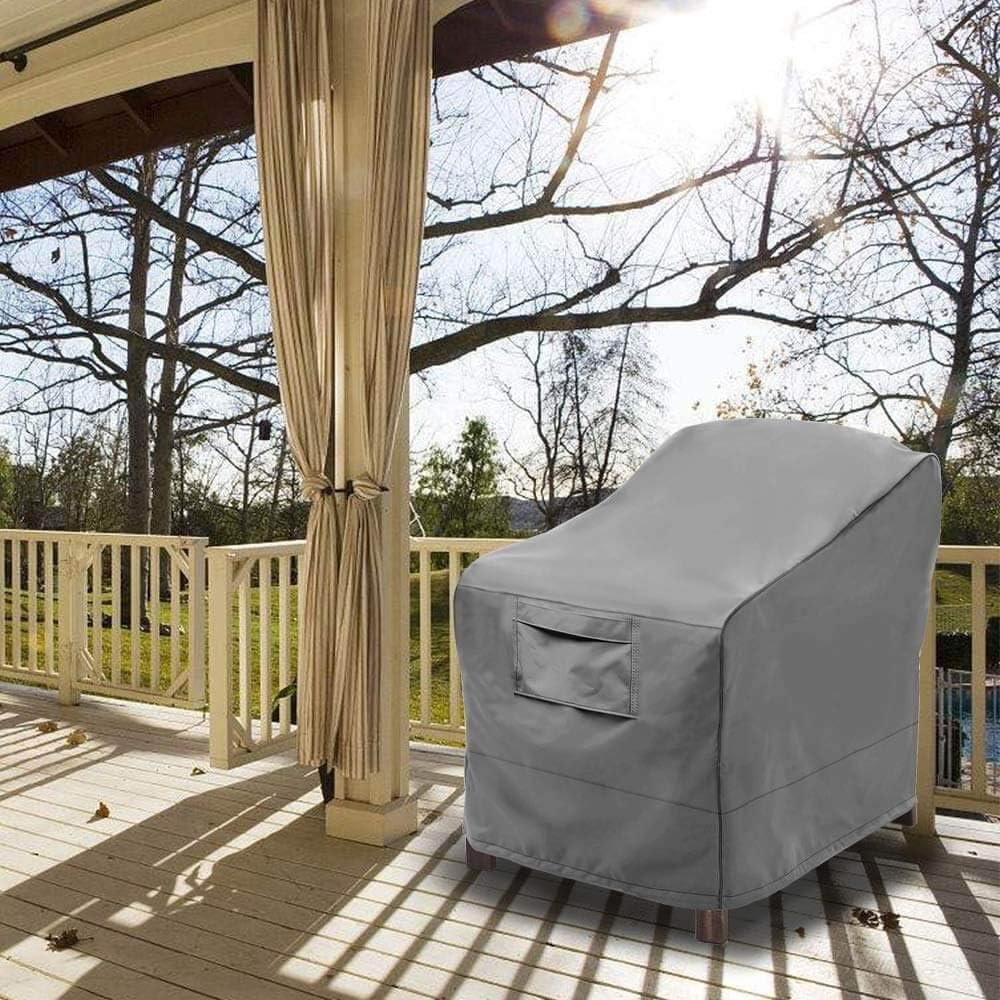 Vailge Patio Chair Covers - Heavy Duty Waterproof Lounge Deep Seat Protection | Small, Grey (4 Pack)