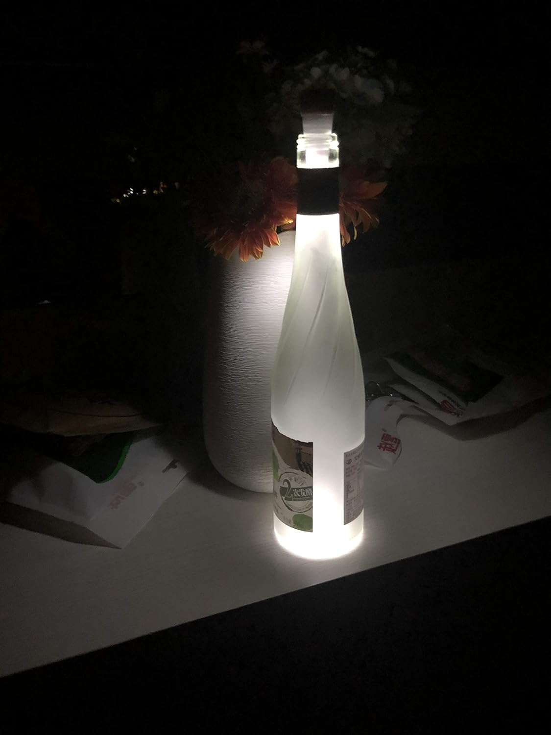 USB Rechargeable Bottle Cork Lights - Pack of 2 for Romantic Dinner & Party Decor