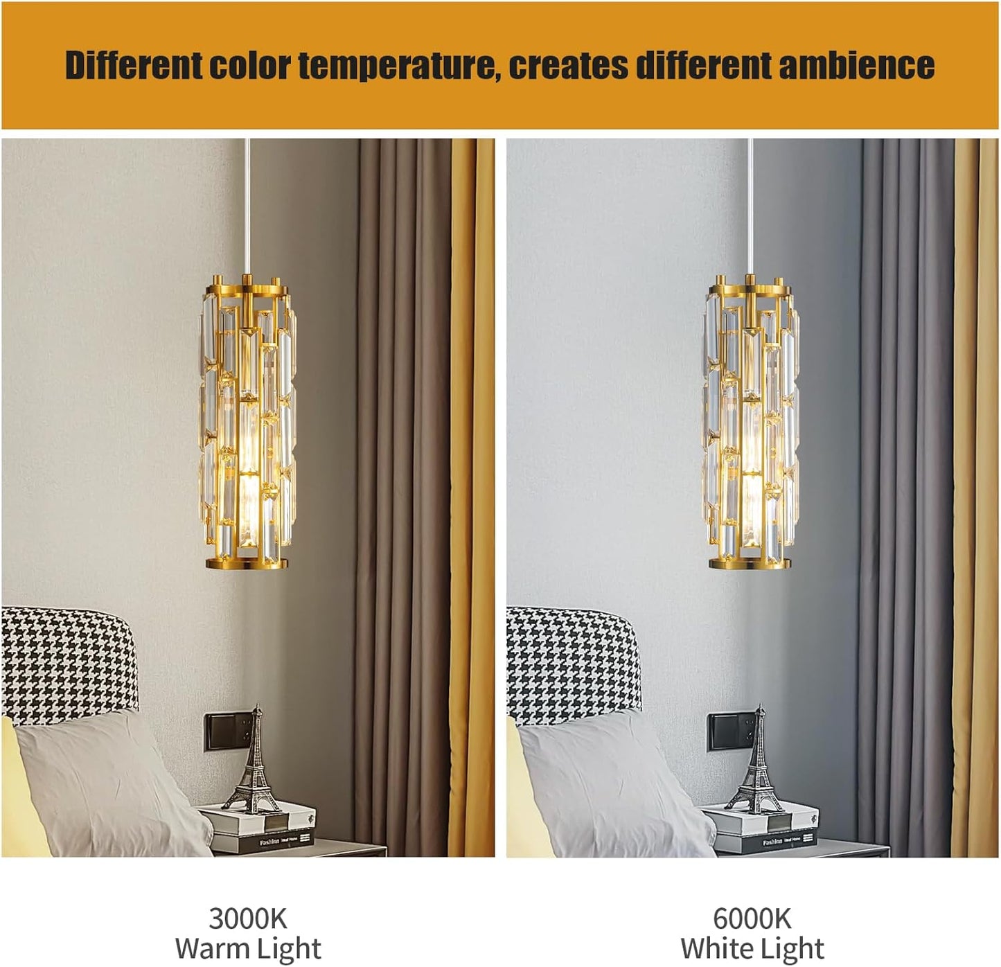 Pendant Lights Modern Pendant Lights Kitchen Island Gold Pendant Light Fixture Mini Crystal Chandelier Lighting for Kitchen Island Dinning Room Bedroom Sink (Gold 3-Light)