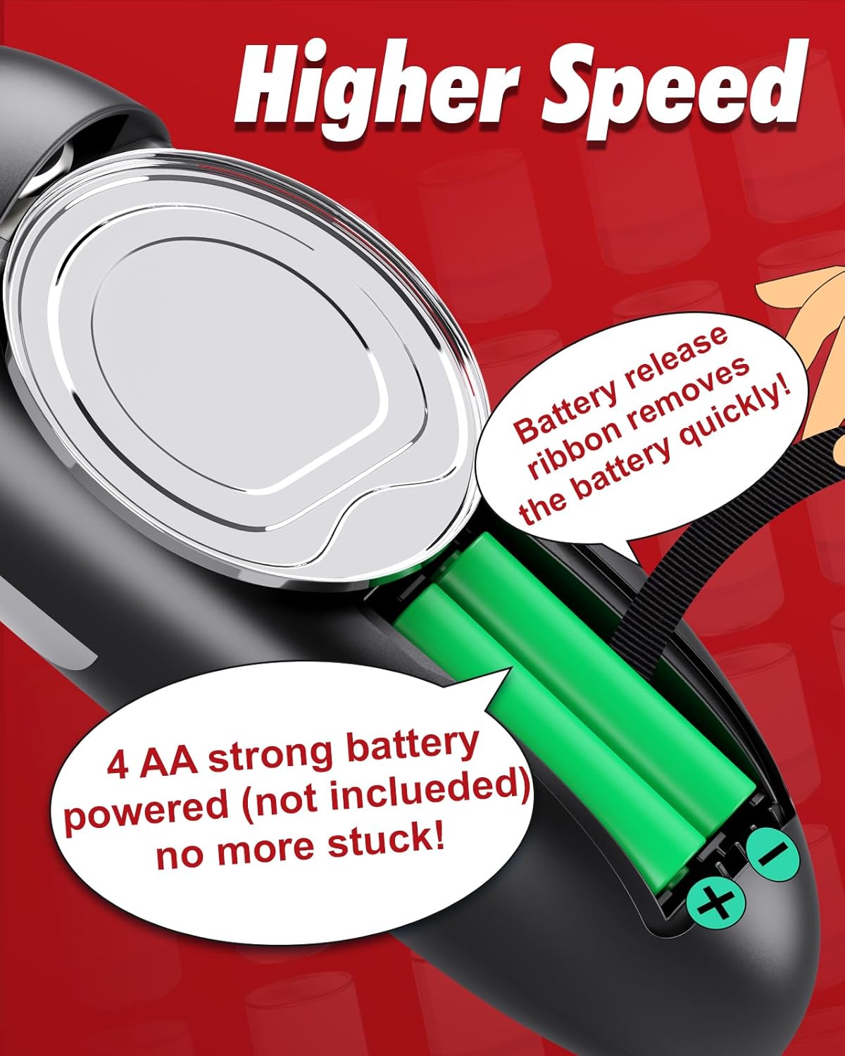 Skiennix Electric Can Opener - Fits All Can Sizes | Smooth Edge, Battery Operated for Seniors & Chefs - Black & Grey