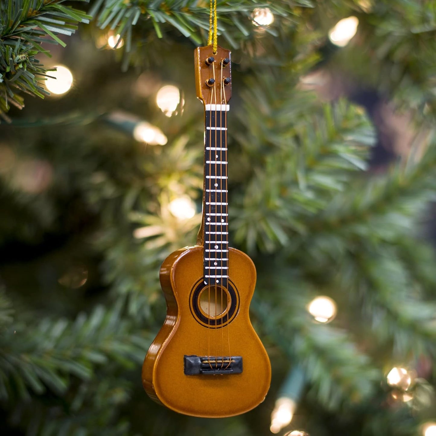 Ukulele Christmas Ornament - 5-Inch Brown Broadway Gift Music Replica