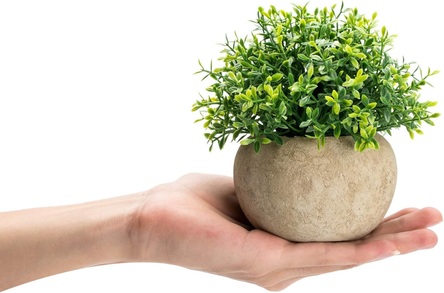Mini Sage Green Boxwood Topiary - Artificial Potted Plant for Home & Office Decor